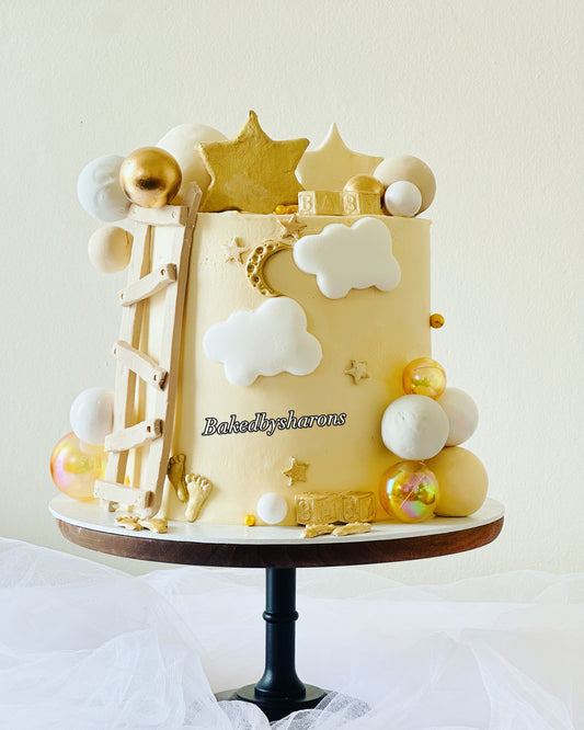 Stairway to the Stars Baby Shower Cake