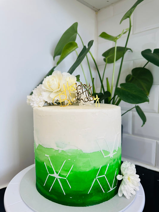 Green and Cream Cake