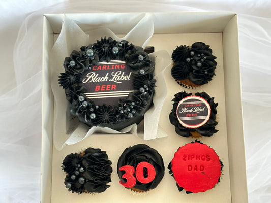 Black label theme bento cake