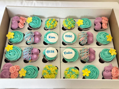 Personalized Pastel Celebration Cupcakes (x24)